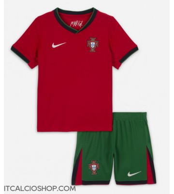 Portogallo Prima Maglia Bambino Europei 2024 Manica Corta (+ Pantaloni corti)